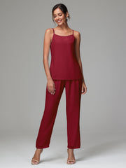 3 Pieces Delicate Chiffon Lace Mother of Bride Dress Pant Suits