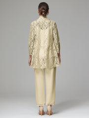 3 Pieces Delicate Chiffon Lace Mother of Bride Dress Pant Suits