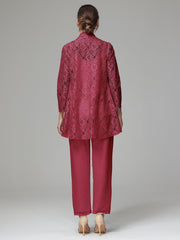 3 Pieces Delicate Chiffon Lace Mother of Bride Dress Pant Suits