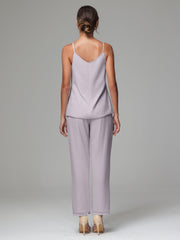 3 Pieces Delicate Chiffon Lace Mother of Bride Dress Pant Suits