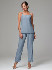 3 Pieces Delicate Chiffon Lace Mother of Bride Dress Pant Suits