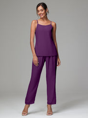 3 Pieces Delicate Chiffon Lace Mother of Bride Dress Pant Suits