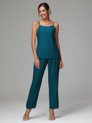 3 Pieces Delicate Chiffon Lace Mother of Bride Dress Pant Suits