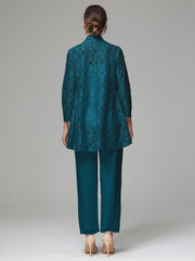 3 Pieces Delicate Chiffon Lace Mother of Bride Dress Pant Suits