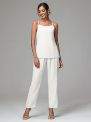 3 Pieces Delicate Chiffon Lace Mother of Bride Dress Pant Suits