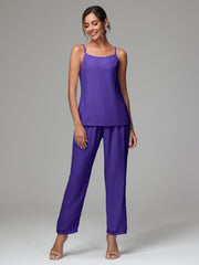 3 Pieces Delicate Chiffon Lace Mother of Bride Dress Pant Suits