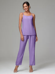 3 Pieces Delicate Chiffon Lace Mother of Bride Dress Pant Suits