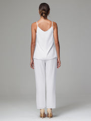 3 Pieces Delicate Chiffon Lace Mother of Bride Dress Pant Suits