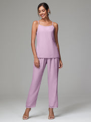 3 Pieces Delicate Chiffon Lace Mother of Bride Dress Pant Suits