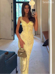 Gorgeous V-neck Lace Straps Appliques Mermaid Long Evening Dress,Prom Dress