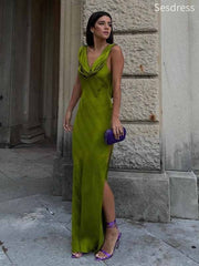 Premium Backless Side Slit Mermaid Long Evening Dress,Prom Dress