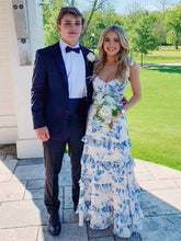 Gorgeous Sweetheart Straps Appliques Ruffles A-line Long Evening Dress,Prom Dress