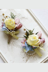 Decorative Flowers Groom Boutonniere Homecoming Corsage Wrist Corsage Wedding Decorations