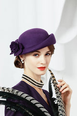 Women's Elegant Flower Wool Wedding/Tea Party Bowler Hats/Church Hats