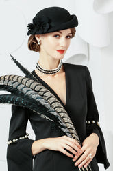 Women's Elegant Flower Wool Wedding/Tea Party Bowler Hats/Church Hats