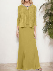 Metallic Mock Two-Piece Gown with Jacket