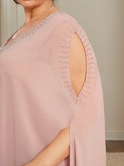 Separates Jumpsuit/Pantsuit V-Neck Floor-Length Chiffon Mother of the Bride Dress With Beading