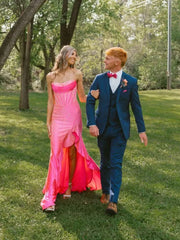 Tiered Strapless Prom Dresses with Applique Mermaid Sweet 16 Dress