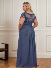 A-Line V-Neck Lace Chiffon Mother of the Bride Dress