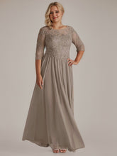 A-Line Scoop Floor-Length Chiffon Mother of the Bride Dress