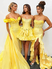 Tiered Strapless Prom Dresses with Applique Mermaid Sweet 16 Dress