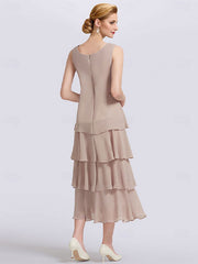 A-Line Mother of the Bride Dress Elegant Simple Jewel Neck