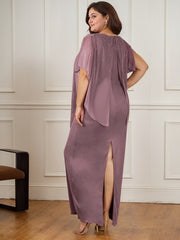 Sheath Scoop Floor-Length Beaded Mother of the Bride Dress