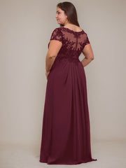 A-Line V-Neck Floor-Length Chiffon Mother of the Bride Dress