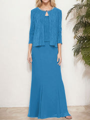 Metallic Mock Two-Piece Gown with Jacket