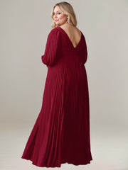 A-Line V-Neck Floor-Length Chiffon Mother of the Bride Dress