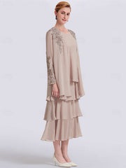A-Line Mother of the Bride Dress Elegant Simple Jewel Neck