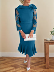 Trumpet/Mermaid Elastic Satin(Slight Stretch) Mother Of The Bride Dresses With Bow(s)/Lace