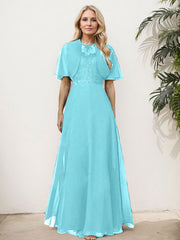 Sheath/Column Chiffon Mother Of The Bride Dresses With Appliques Lace