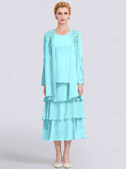 A-Line Mother of the Bride Dress Elegant Simple Jewel Neck