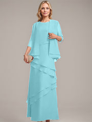 Sheath/Column Scoop Floor-Length Chiffon Mother of the Bride Dress