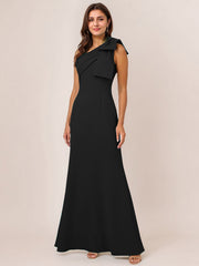 Sheath/Column One Shoulder Floor-Length Satin Evening Dress