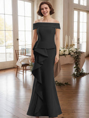 Off-The-Shoulder Cascading Ruffles Mother Of The Bride Dresses