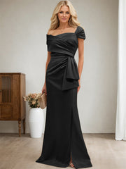 Elegant Wrap Sheath Mother Of The Bride Dresses With Split Front