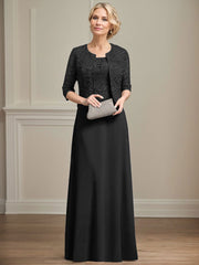 Sheath/Column Lace(Non-Stretch)/Chiffon(Non-Stretch) Mother Of The Bride Dresses With Lace