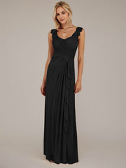 A-Line Sweetheart Neckline Pleated Mesh Mother of the Bride Dress