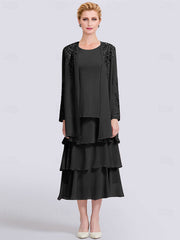 A-Line Mother of the Bride Dress Elegant Simple Jewel Neck