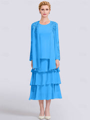 A-Line Mother of the Bride Dress Elegant Simple Jewel Neck