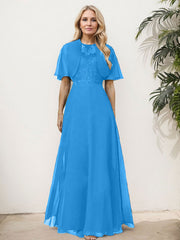 Sheath/Column Chiffon Mother Of The Bride Dresses With Appliques Lace