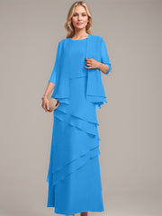 Sheath/Column Scoop Floor-Length Chiffon Mother of the Bride Dress