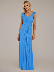 A-Line Sweetheart Neckline Pleated Mesh Mother of the Bride Dress