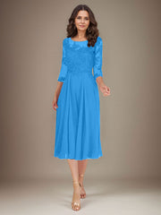 Plum A-Line Scoop Lace Chiffon Mother of the Bride Dress