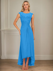 A-Line Scoop Asymmetrical Chiffon Mother of the Bride Dress