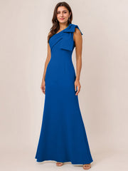 Sheath/Column One Shoulder Floor-Length Satin Evening Dress