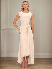 A-Line Scoop Asymmetrical Chiffon Mother of the Bride Dress