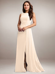 A-Line Scoop Floor-Length Sequins Chiffon Mother of the Bride Dress
